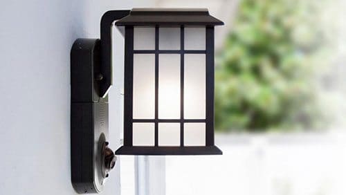 Full-service home security in a smart light fixture Full-service home security in a smart light fixture